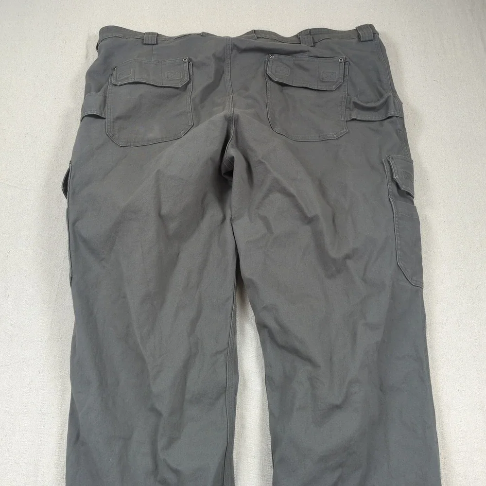 Duluth Trading Pants Mens 48x34 Khaki Flex Fire Hose Cargo Relaxed Utility